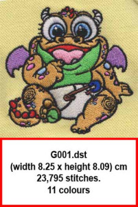 iEmbroidery-Baby-Dragon-stitch-on-polo-fabric